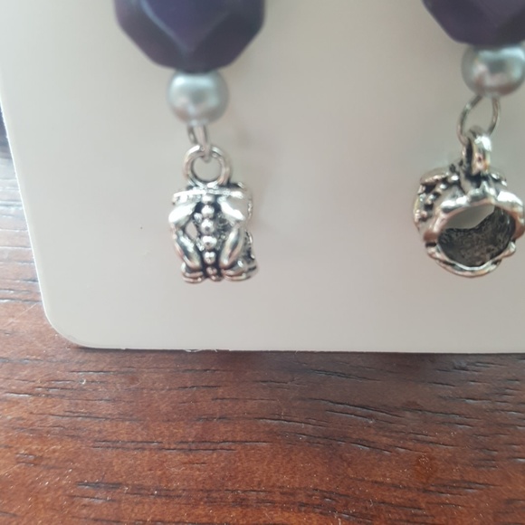 💜Purple Dragonfly 💜 Statement Earrings 💎👀 - Picture 2 of 2